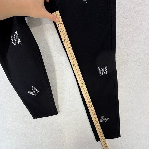 PacSun Butterfly Slim Jeans Black Rhinestone Ultra High Rise Women's Size‎ 23 - Picture 11 of 16